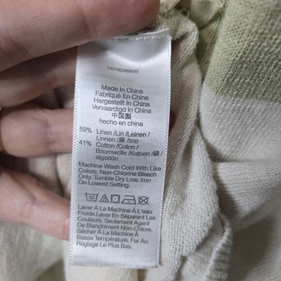 Madewell Palmdale Pullover Sweater Colorblock Stripe Linen Blend Medium - Picture 4 of 6